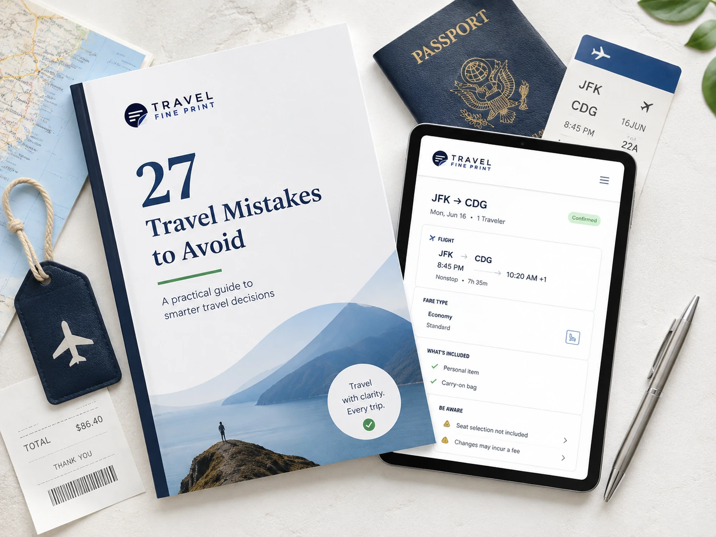 Travel Fine Print's 27 Travel Mistakes guide for smarter travel decisions.